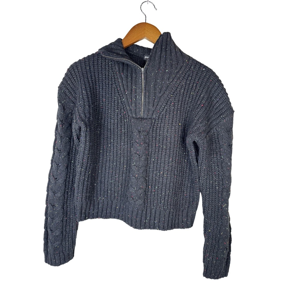 prAna Laurel Creek Sweater Womens XS Wool Silk Blend Half Zip Pullover Knit‎